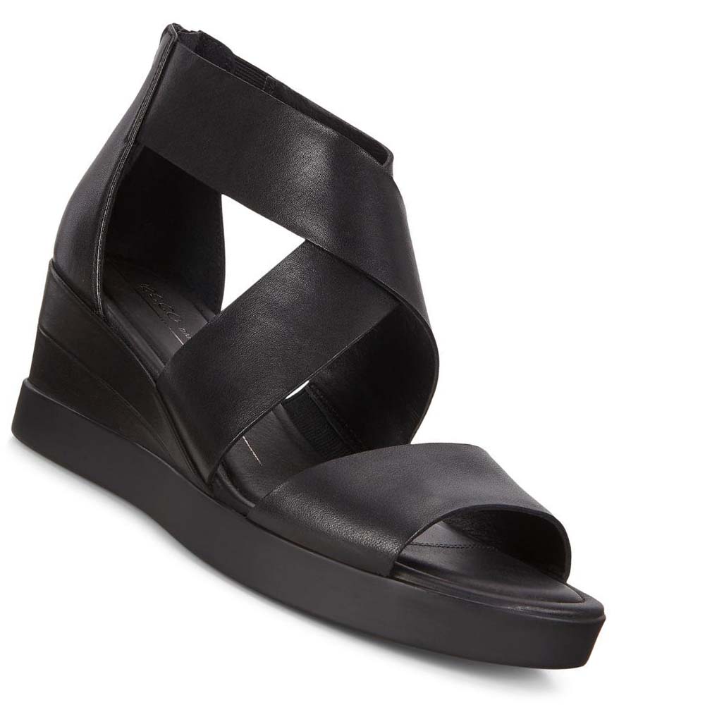 Women's Ecco Shape Wedge Plateaus Sandals Black | Canada 190TCE